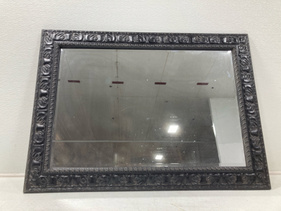 (1) Black Wooden Mirror, 43”x31”