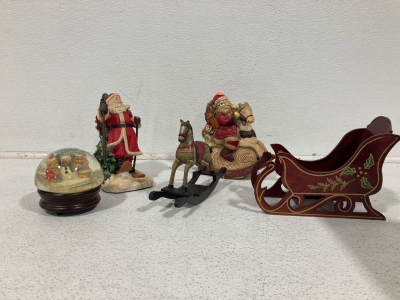 Christmas Decor, Snow Globe, Santa Figurines And More!