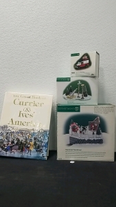 (1) The Great Book of Currier & Ives' America (1) Department Village Animated "Photo With Santa" (1) Department Village Accessories-Queensbridge Railroad Yard Accessories (1) Department American Pride Village Express