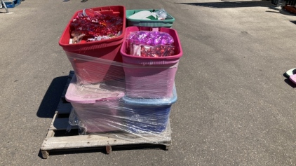 Totes Of Assorted Seasonal Decor.