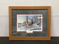 Framed Deer Picture “After The Season” by Jim Hansel 16”x20”