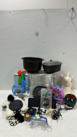 Apple TV (No Remote), Microsoft Surface Docking Station, Large Cooking Pot, (2) Cast Iron Pots, Fishing Reel, Diving Goggles, Panda Stocking Cap, Kids Toys, Home Decor, and More(5000)