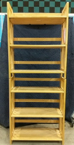 (2) Wooden Collapsible Stackable Shelves - 3 Tiers Each - 27¼"W×11¼"L×34"H