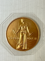 Gold Plated Uncirculated Statehood Quarter and World War II Victory Medal - 3