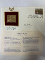 First Day of Issue Andrew Wyeth Gold Plated Stamp and Collectible Baseball Cards - 2