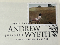 First Day of Issue Andrew Wyeth Gold Plated Stamp and Collectible Baseball Cards - 3