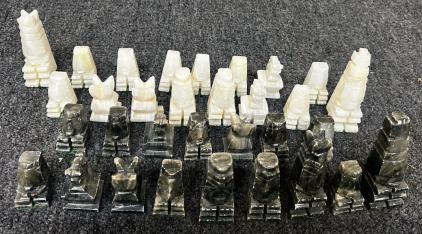 Vintage Stone Chess Set, No Board