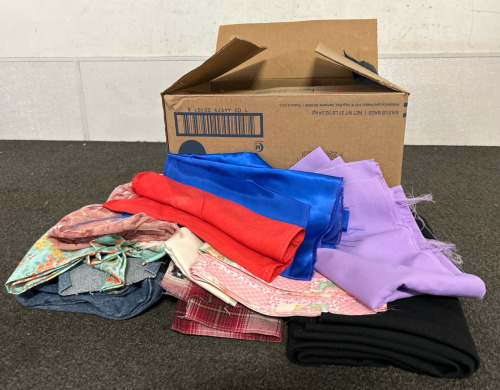 Box of Assorted Fabrics