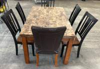 Dining Table (64” x 38” x 31”) & (6) Chairs