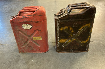 2- Vintage Metal Jerry Cans