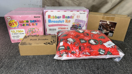 Rubber Band Bracelet Kit, 3 Loom Band Refill Kits, BathBombs, & More!