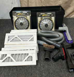 Box of Formost Air Filters & Vacuuum Accessories