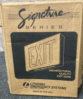 (2) LITHONIA EMERGENCY SYSTEMS SIGNATURE SERIES EXIT SIGNS. - 3