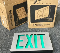 LITHONIA EMERGANCY SYSTEMS EXIT SIGNS.