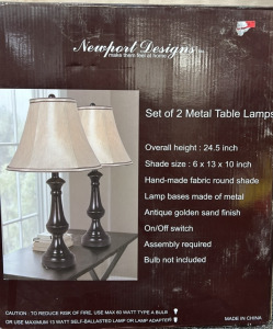 Newport Designs Set of 2 Metal Table Lamps