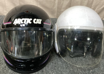 TWO NICE RIDING HELMETS.