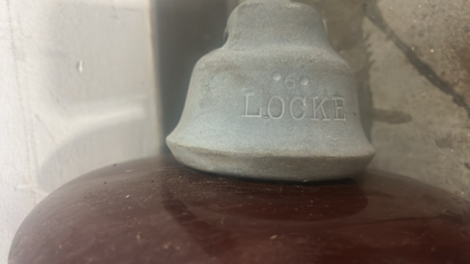 Vintage 4- Locke Ceramic electric Insulator for Telephone Pole Wires