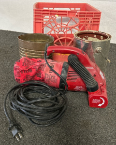 Assorted Hardware, Milk Crate & Vacuum