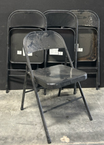 (4) Black Metal Folding Chairs