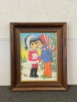 8”x 11.5” Framed Snow Scene Picture by Lee