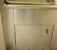 Stainless Steel Prep Table With Double Sink Basin & Three Door Storage Compartment 74"x30"x40" - 3