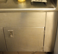 Stainless Steel Prep Table With Double Sink Basin & Three Door Storage Compartment 74"x30"x40" - 7