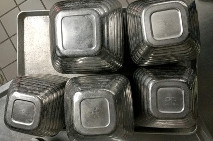 (1) Vollrath Stack of Square Stainless Steel Food Pans - (29) Small & (6) Large