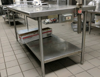 (1) Heavy-Duty Stainless Steel Prep Table w/ Mounted Can Opener & Storage Drawer - 72"x36" - 3