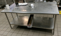 (1) Heavy-Duty Stainless Steel Prep Table w/ Mounted Can Opener & Storage Drawer - 72"x36" - 4