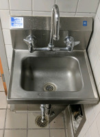 (1) Stainless Steel Wall-Mounted Sink w/ Paper Towel & Soap Dispensers - 2