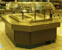 Salad Bar Island with Built in Food Warmer & Cooler Est. 95"x7'x62"