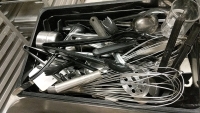 (1) Lot of Kitchen Utensils w/ Stainless Steel Trays - 6