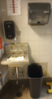 Wall Mounted Sanitization Station Including Sink, Paper Towel Dispenser, and Soap Dispenser