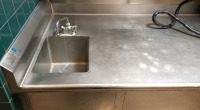 Stainless Steel Prep Table With Single Sink Basin & Utility 2 Door Refrigerator 3'x94"x40" - 3