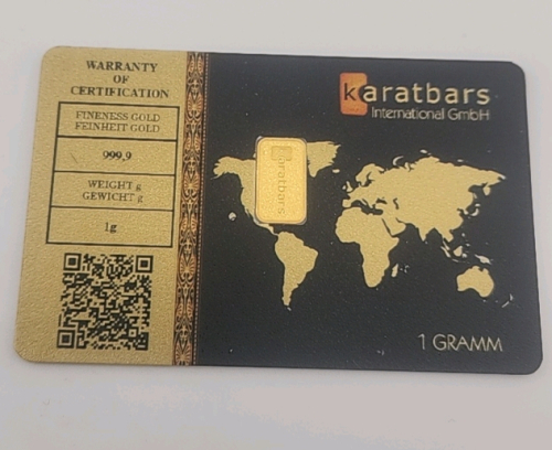 Nadir Karatbars 1G 999.9% Fine Gold Bar In Assay