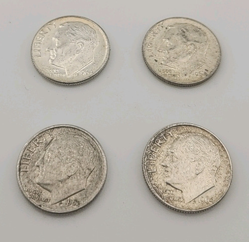 (4) Pre-1964 90% Silver Roosevelt Dimes