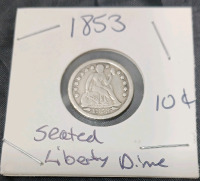 1853 Seated Liberty Dime