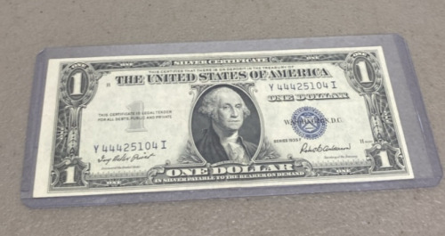 (1) $1 Bill Series 1935-A Silver Certificate Dollar Bill In Protective Case