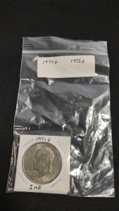 (1) 1971 D & (1) 1972 D Ike Dollar Coins