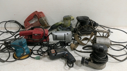 (9) Power Tools - Sanders, Saws, Drills & Grinders - Skil, Milwaukee, Porter•Cable, Sears/Craftsman, Speedway, Black&Decker - Everything Powers On