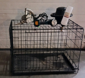 Animal Cage, Buffer, Makita Flashlight, Fill Bottle, Antique Zip Saw