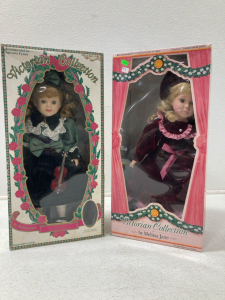 (2) Victorian Collection Vintage Antique Dolls