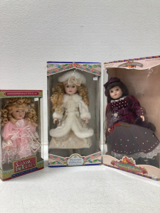 (3) Vintage Antique Victorian Collection Dolls