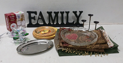 Place Mats, Decorative Plates, Candle Holder, Oil Burner and More