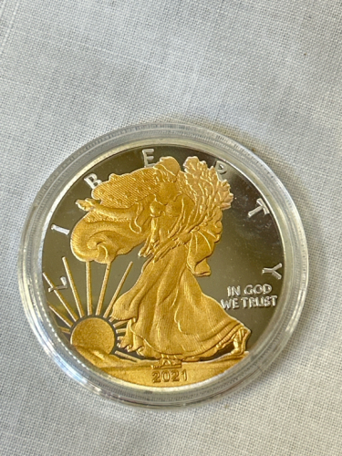 24k Gold .999 Silver Clad Plated Liberty Coin