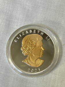 2021 24k Gold .999 Silver Clad Plated Elizabeth Coin