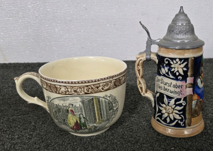 Small Beer Stein Made In Germany, Soup Cup Made In England