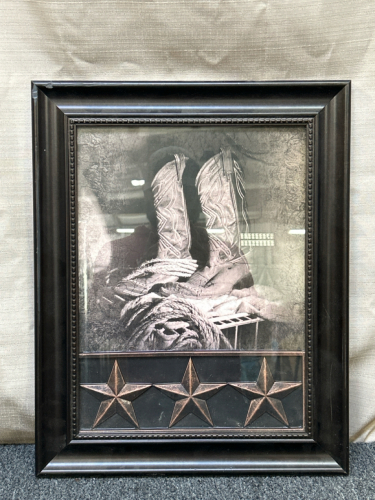 Framed Wall Art "Western Boots"