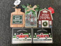 Holiday Decorations and (4) New Picture Frames (11x14) - 2