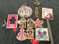 Holiday Decorations and (4) New Picture Frames (11x14) - 4